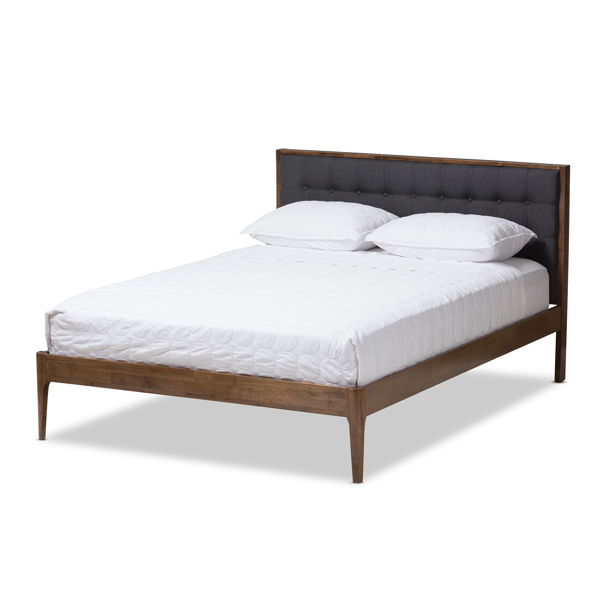 Baxton studio madison modern bed with store upholstered headboard